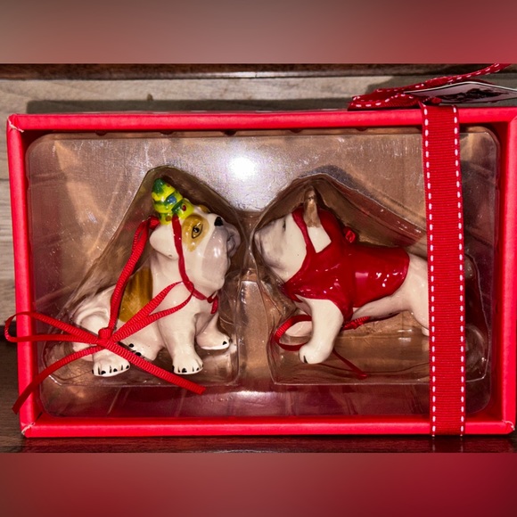 BLUE SKY CLAYWORKS "BULL DOGS” Christmas Ornaments Hand Crafted NIB - Picture 4 of 8